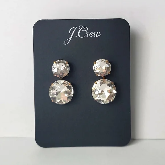 NWT J.Crew: Faceted-crystal Drop Earrings For Women - Picture 3 of 6